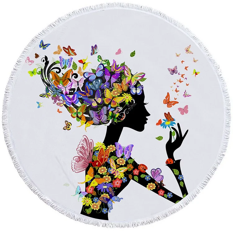 Beautiful Girl - Circle Tapestry - 1.5M