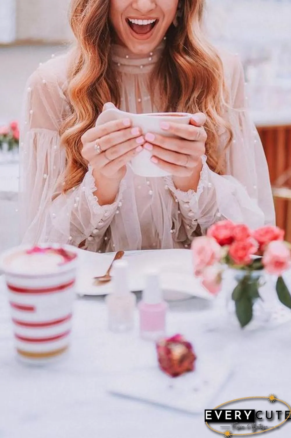 Pearl Puff Sleeve Blouse