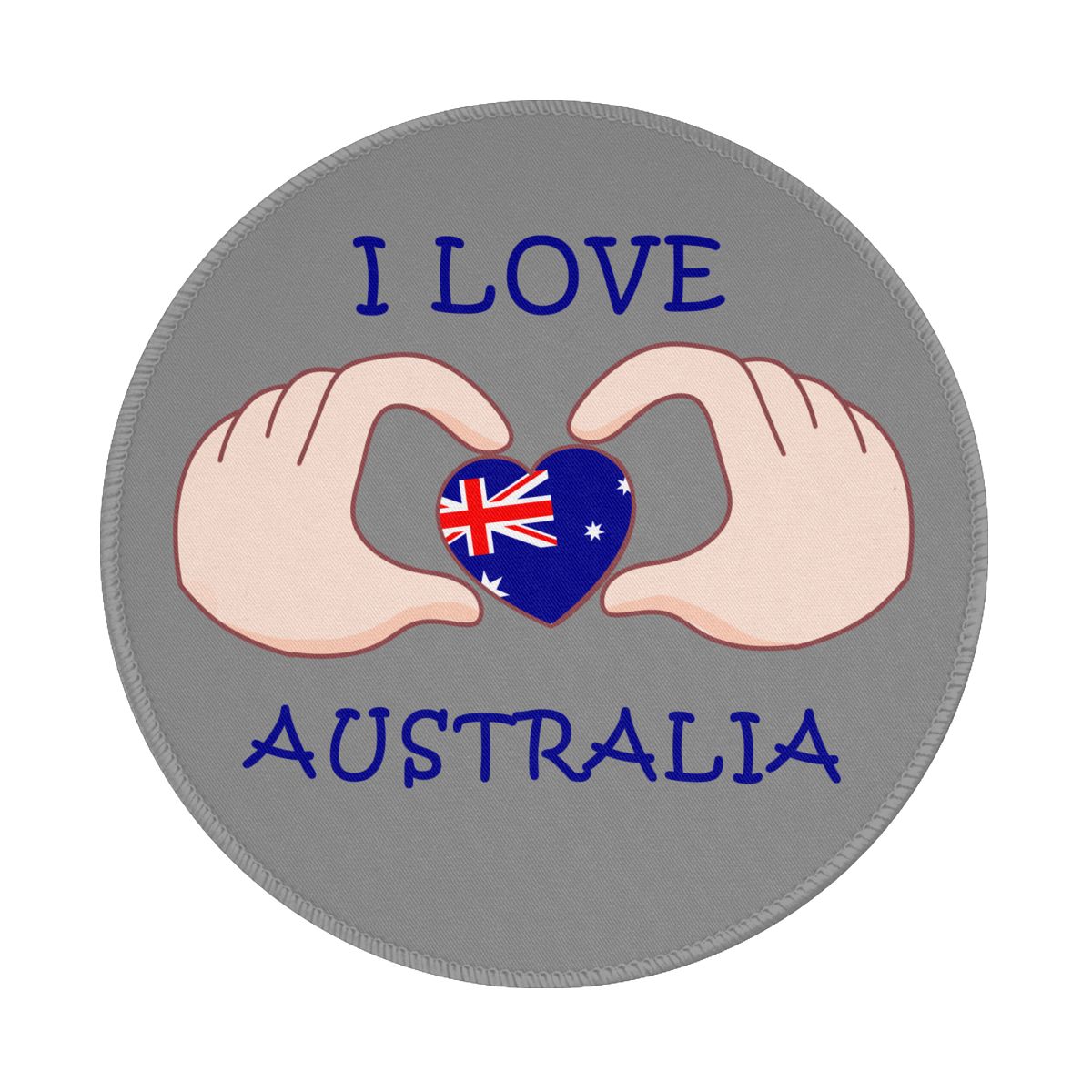 I Love Australia Non-Slip Rubber Round Mouse Pad