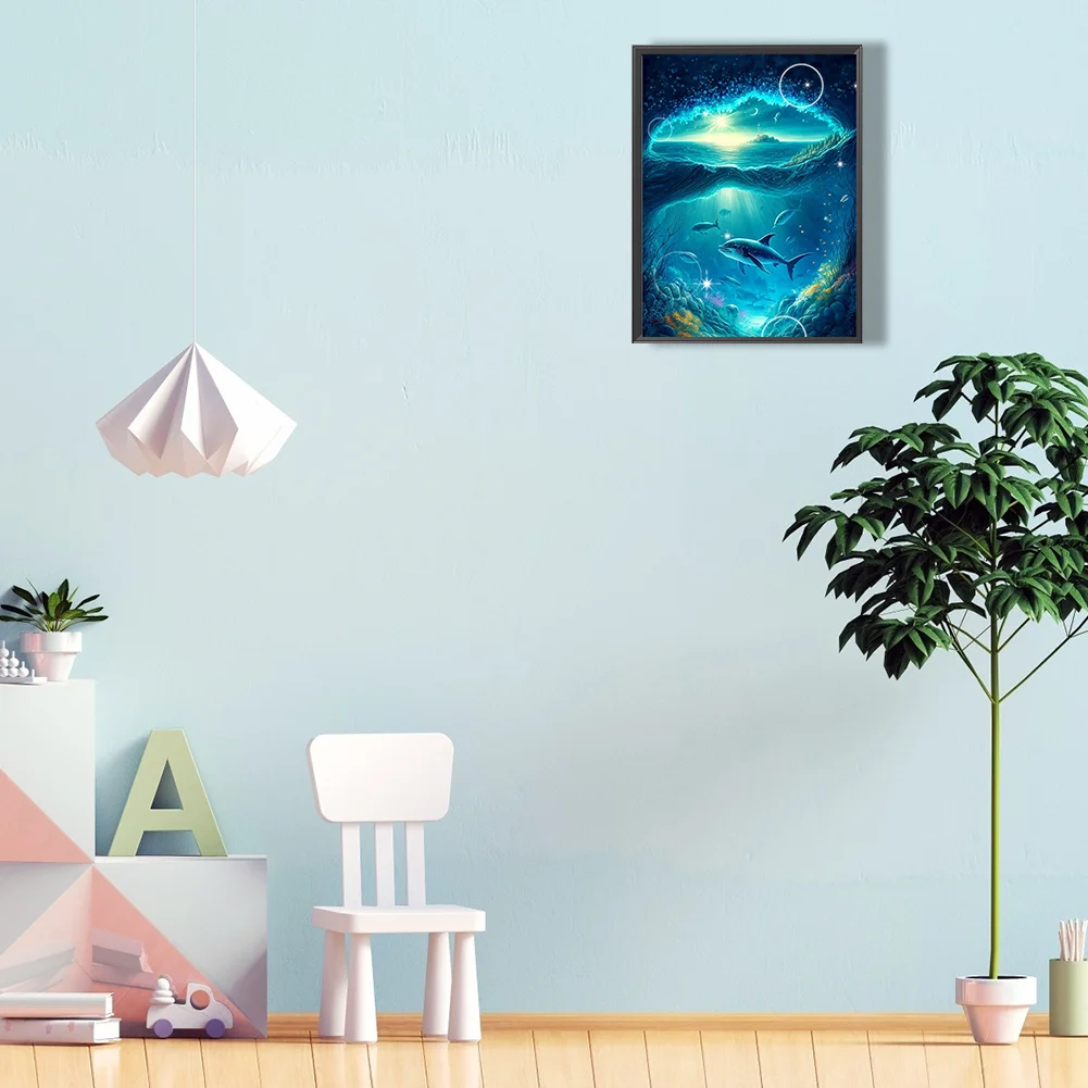 Full Round Diamond Painting 30*40cm - Deep Sea Dolphin