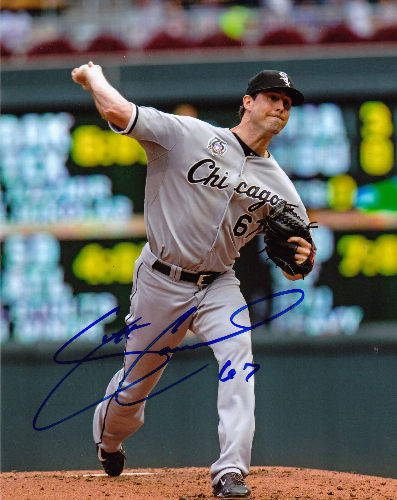 SCOTT CARROLL CHICAGO WHITE SOX ACTION SIGNED 8x10