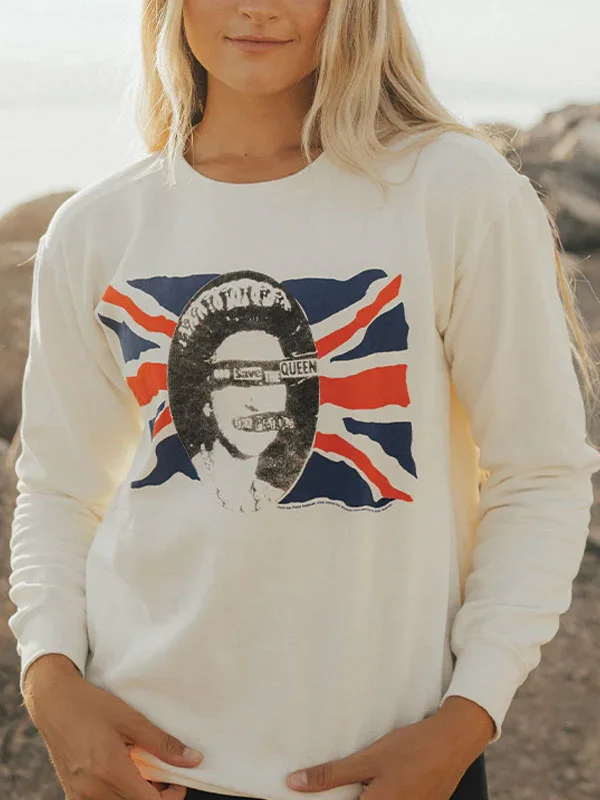 Colour blocked flag comfort ladies long sleeve