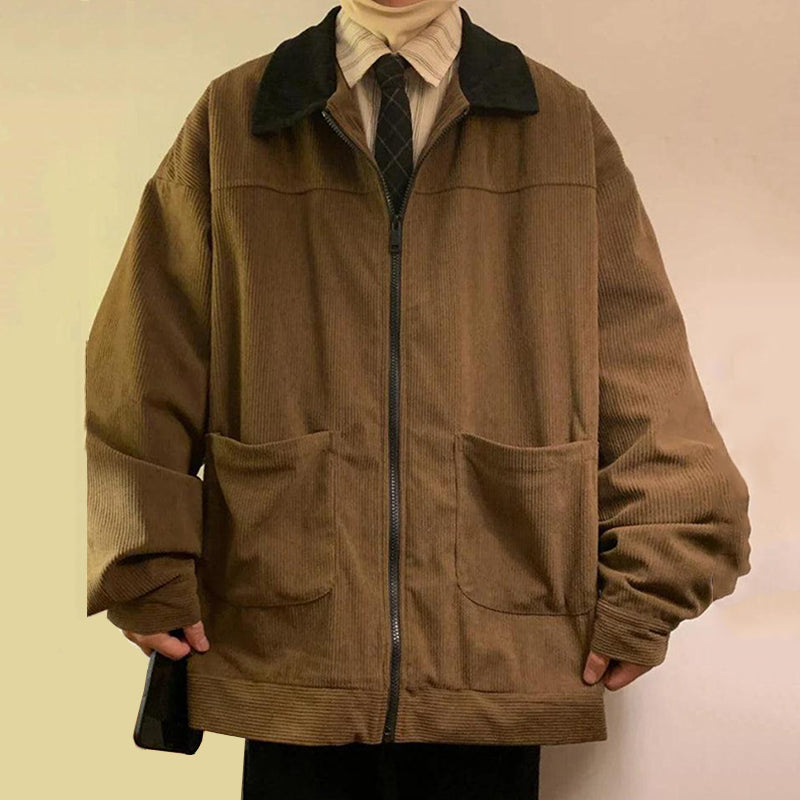 Vintage Corduroy Contrast Color Jacket