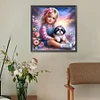 Diamond Painting-DIY Full Round Drill Girl and Dog