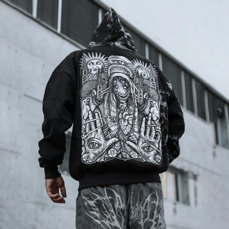 Street-style Dark Design Oversized Hoodie