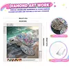 Beach Shimmering Beaded Turtle Special Shaped 5D DIY Partial Drill Diamond Painting Kits for Adults Beginners Home Decor Diamonds Dots Gem Art Kits 11.81 X11.81inch