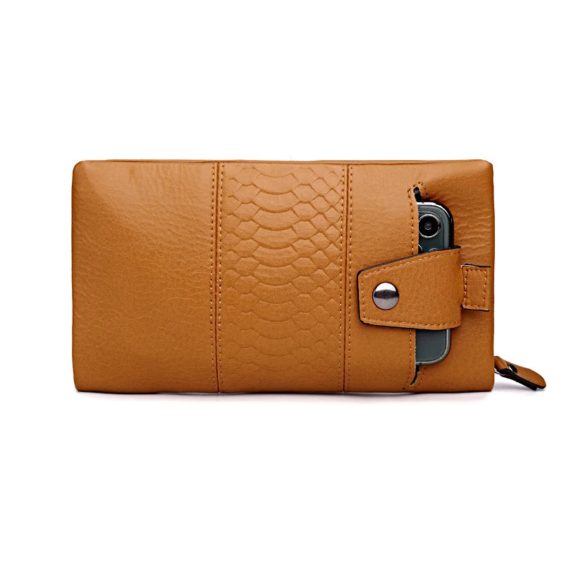 Soft Leather Zipper Long Wallet Multifunctional Retro Ladies Clutch