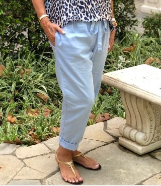 Linen Pant-light Blue