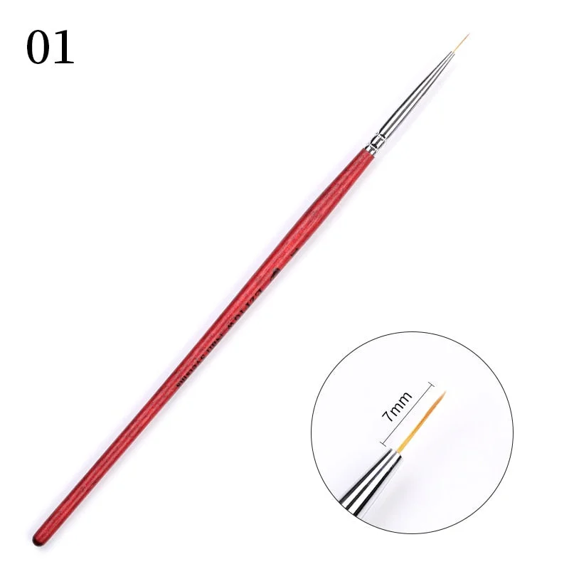 1 Pc Gradient Bloom Nail Painting Brush Pen UV Gel Nail Art Brush With Wood Handle Nylon Hair Draw Manicure Nail Art Tool-Nail Inspo