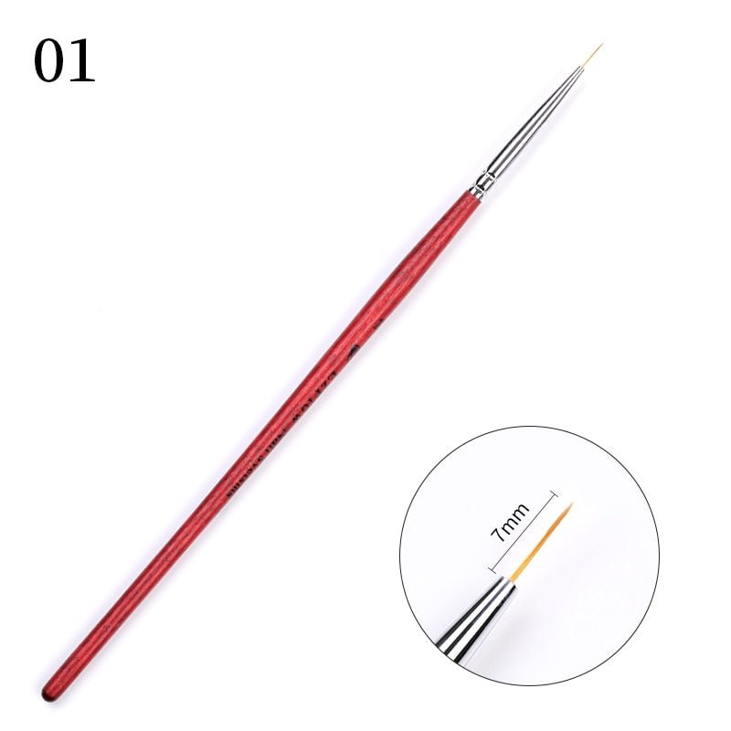Acrylic French Stripe Brushes for Manicure Liner Brush 3D Tips Ultra-thin Line Drawing Pen UV Gel Painting Brushes Nail Art Tool