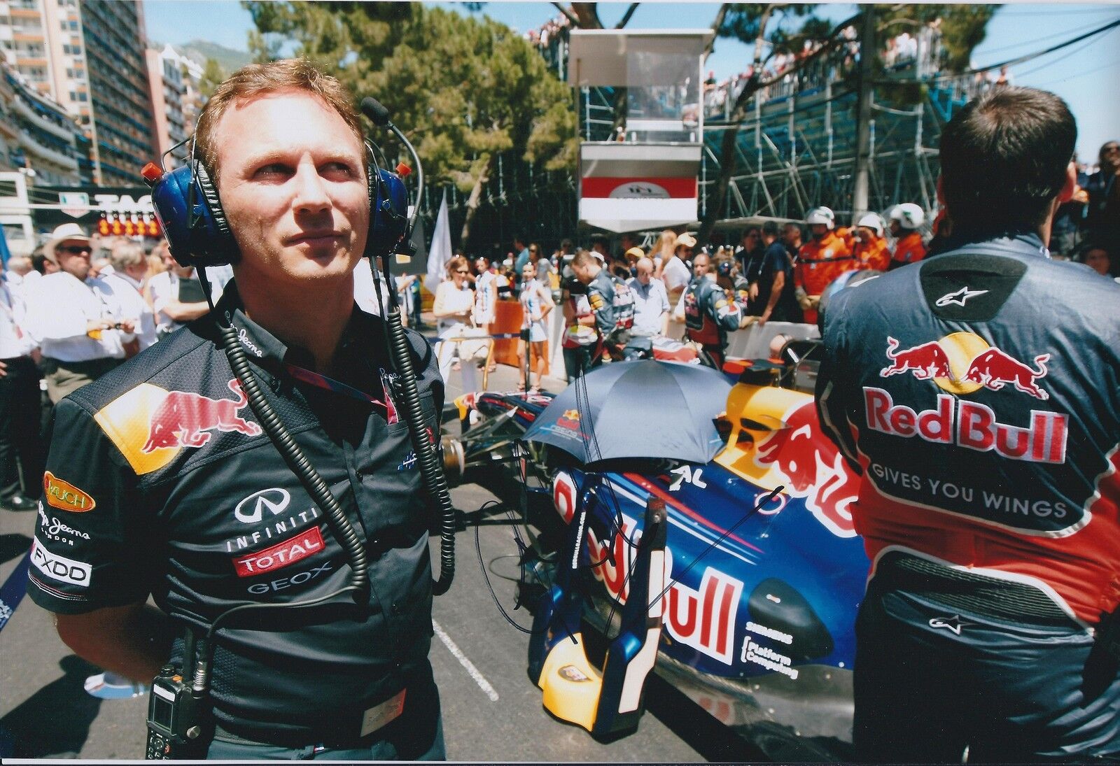 Christian Horner SIGNED Red Bull RACE DAY AUTOGRAPH 12x8 Photo Poster painting AFTAL COA