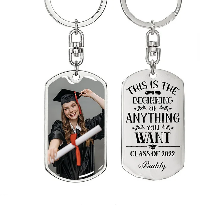 Personalized Photo Keychain Class of 2022 Keyring Graduation Gifts