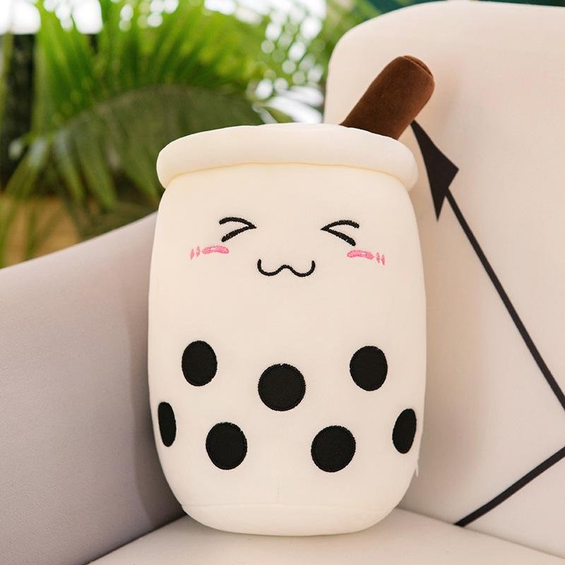 Cuteeeshop Soft Small & Big Size White Shy Boba Tea Plush