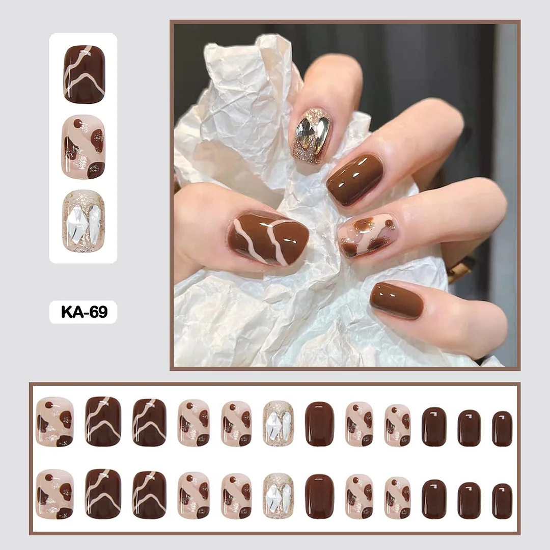 Butterfly Lovely Girl Nail Art Wearable Press On Fake Nails Tips With Glue And Sticker 24pcs/box With Wearing Tools As Gift-Nail Inspo