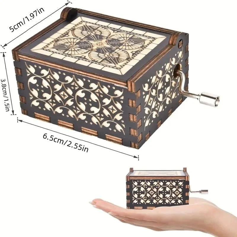 You Are My Sunshine Letter Pattern Music Box, 1 Count Hand Crank Wooden Vintage Laser Engraved Music Box, Gift for Birthday Anniversary Wedding You Are My Sunshine Letter Pattern Music Box, 1 Count Hand Crank Wooden Vintage Laser Engraved Music Box, Gift for Birthday Anniversary Wedding