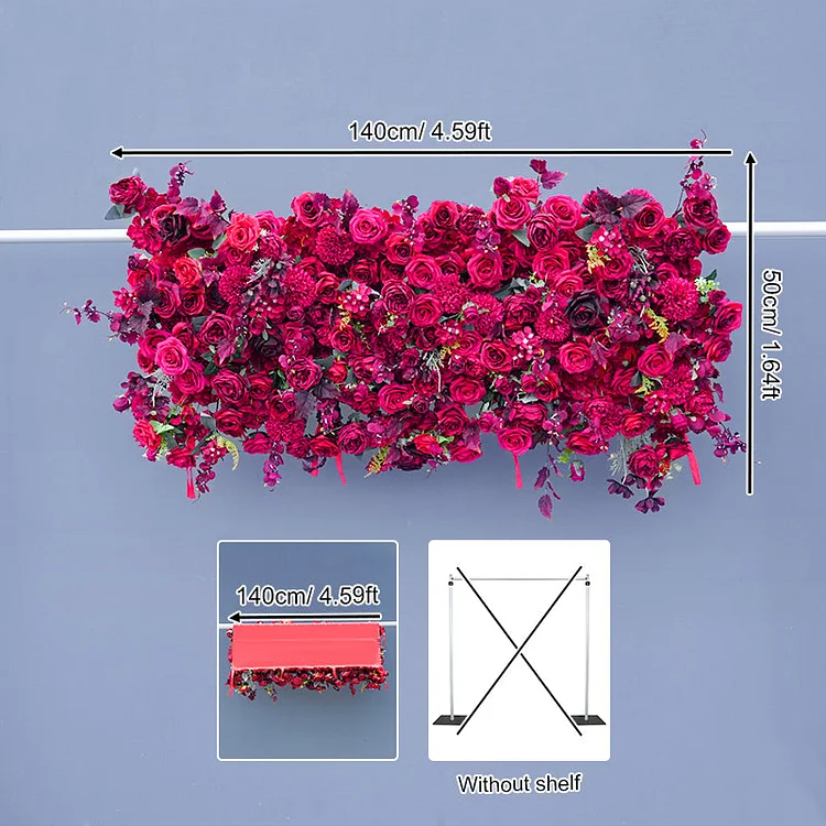 A8683 Burgundy Cloth Base Flower Arrangement Wedding Stand Decor