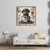 Dachshund In Coffee Cup-11CT Stamped Cross Stitch 40*40cm/15.75*15.75in