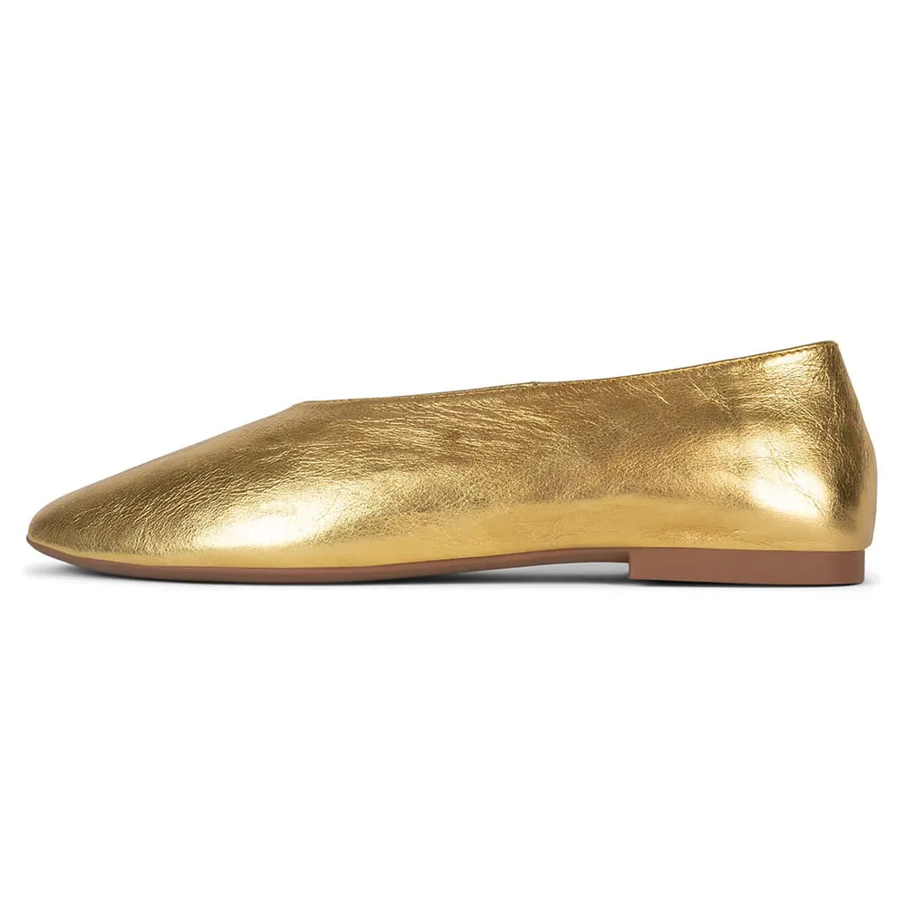 PU Leather Round Toe Flat Slip-Ons