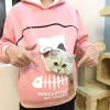 Unisex Hoodies Pet Carrier Hoodie-Cat Pouch Sweatshirt-Pullover