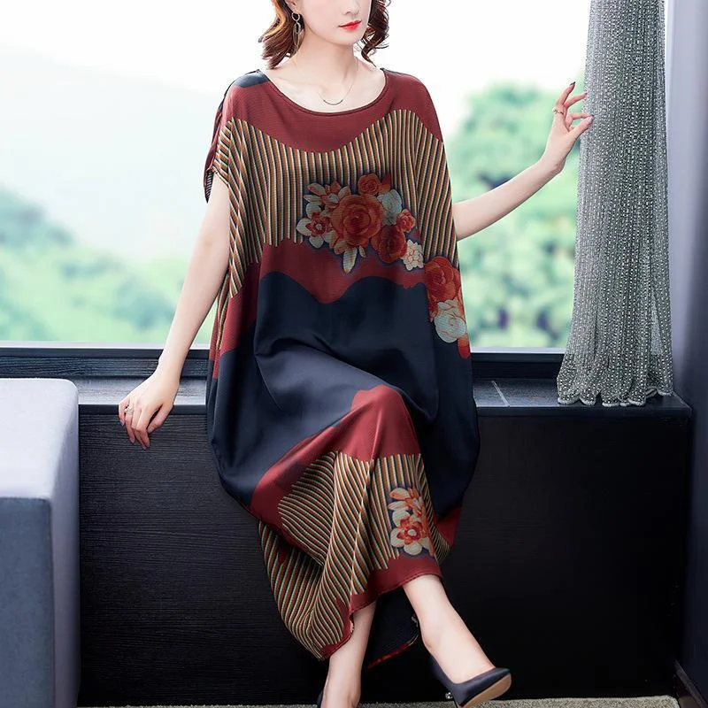 Summer retro temperament mulberry silk dress