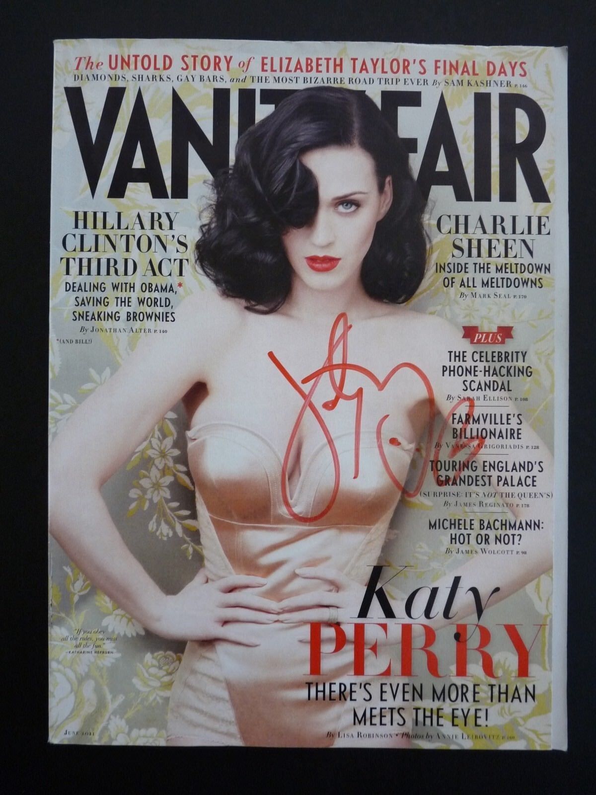 Katy Perry Signed Vanity Fair Magazine Cover Photo Poster painting Beckett Certified