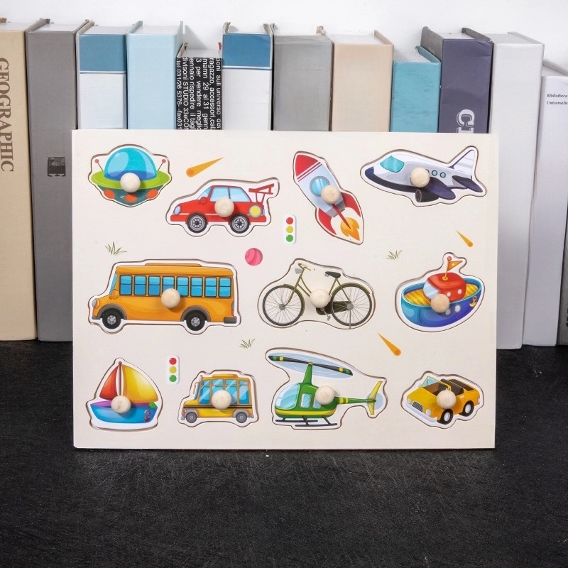 Children ‘s Education Wooden Toys Numbers Alphabet Fruit Intelligence Building Blocks 1 Set