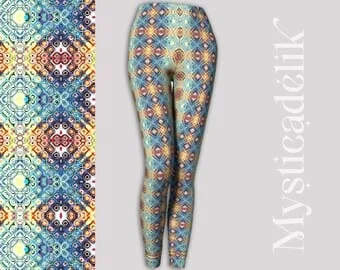 pornhint Pornhint Leggings Mandala Retro pattern Psychedelic- Active Wear, Workout ,yoga Gym Clothing, Psy Trance Goa-Festival