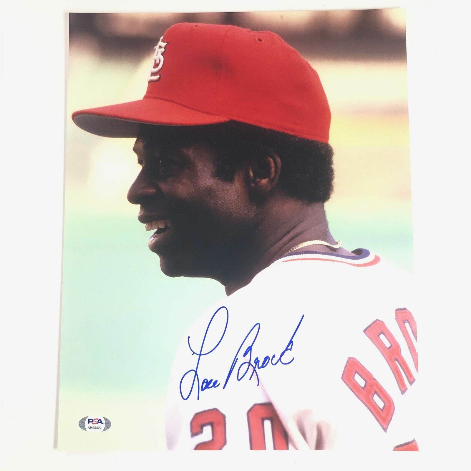 Lou Brock signed 11x14 Photo Poster painting PSA/DNA St. Louis Cardinals Autographed