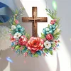 uk.everydayedeals DIY Diamond Painting Hanging Ornament - Flower Cross