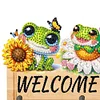 Wooden Special Shape Frog And Flower 3 Hooks No Punch Diamond Painting Hook Rail