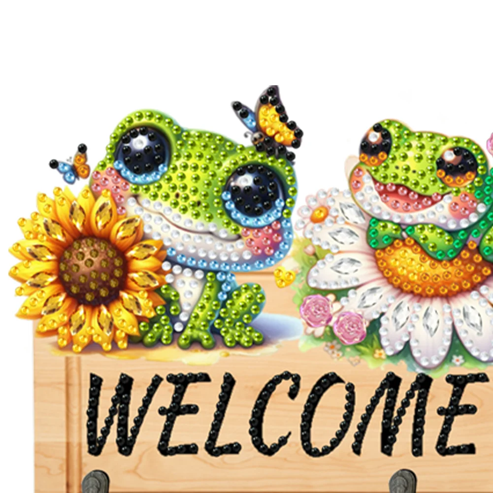 DIY Flower Frog Wooden Special Shape 3 Hooks No Punch Diamond Painting Hook Rail