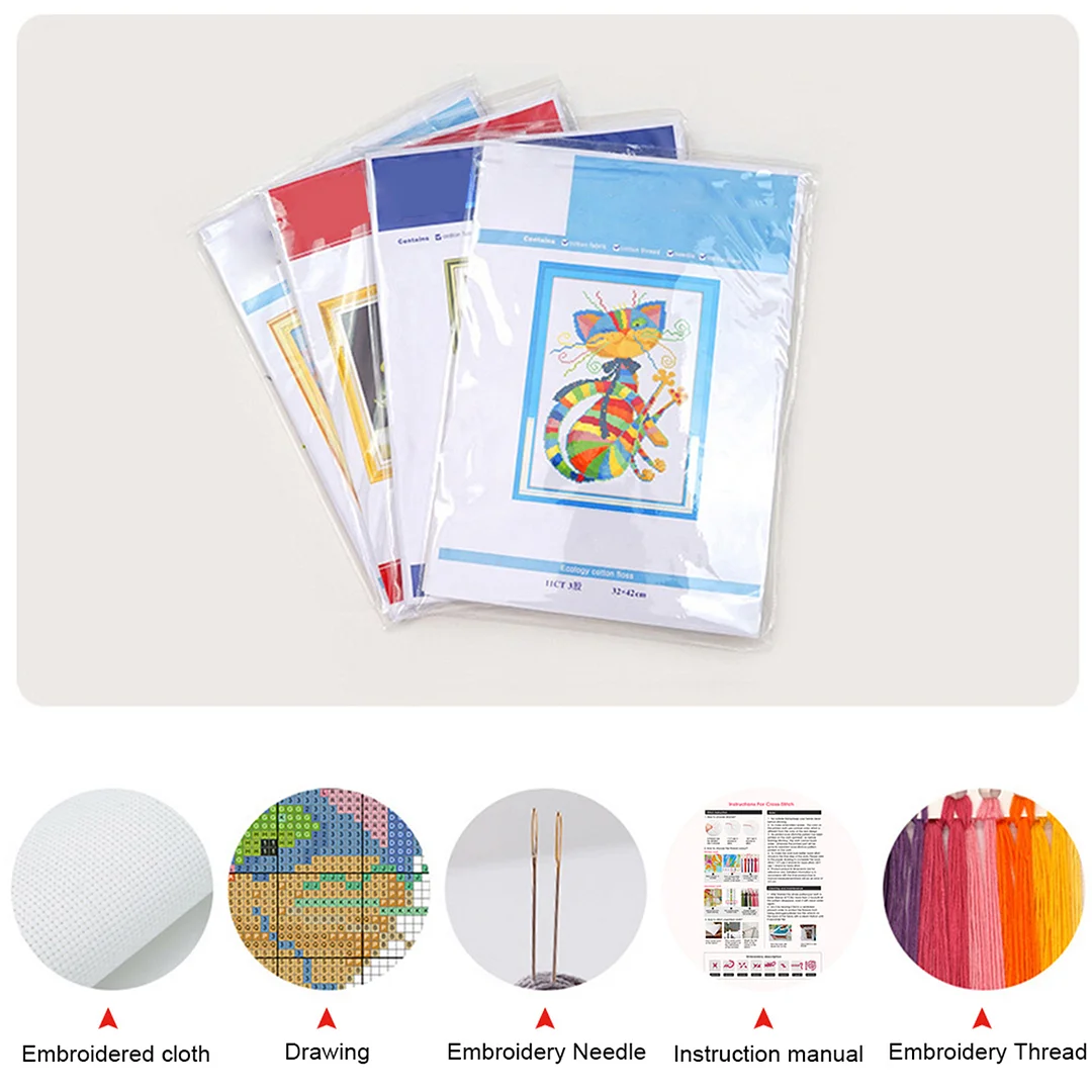 Christmas 12 Elements Partial 11CT DIY Stamped Cross Stitch Kits Gift 36x52cm