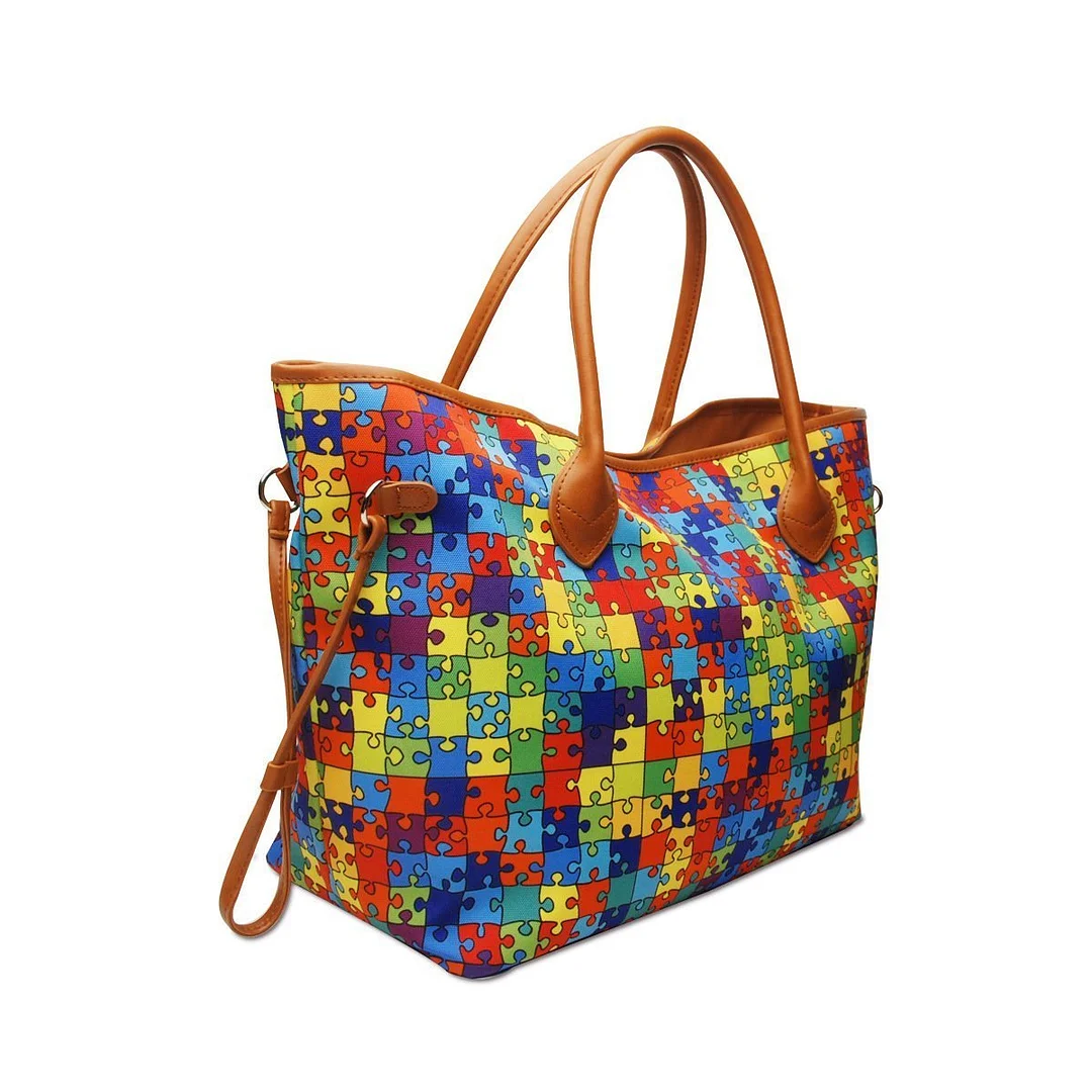 Ladies western ethnic PU two-piece handbag