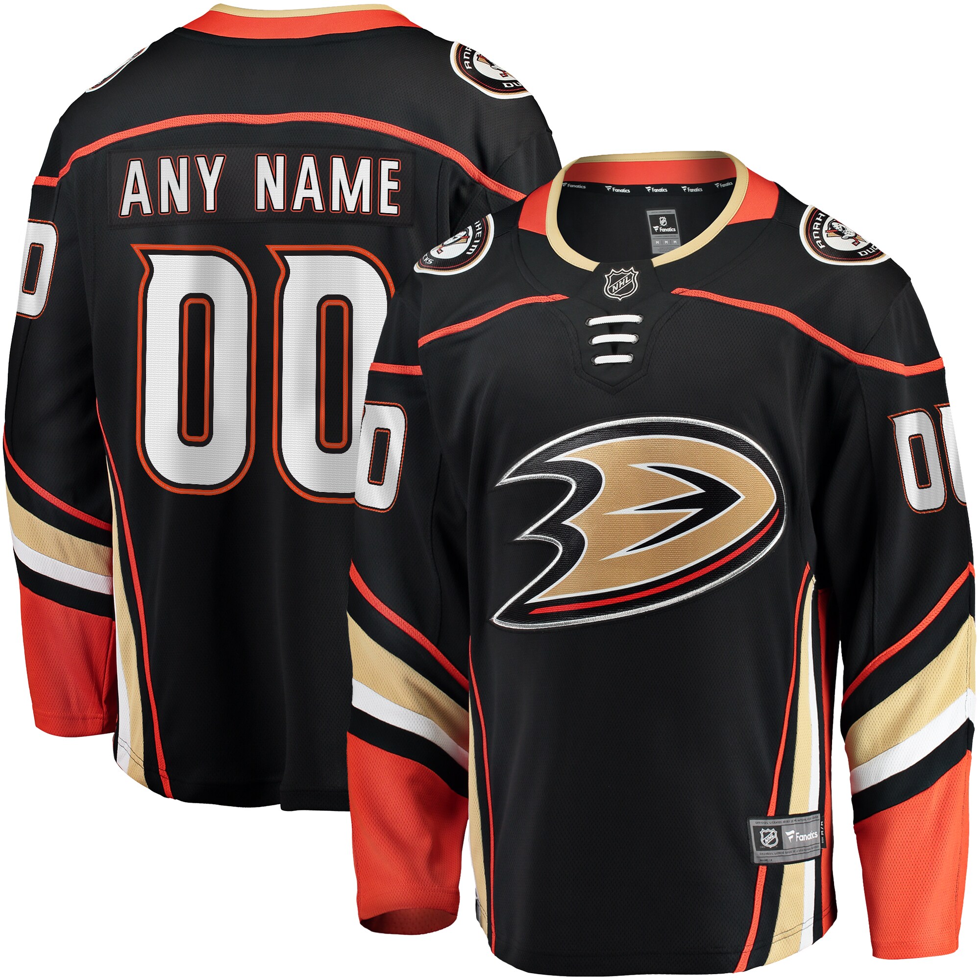 Anaheim Ducks Fanatics Home Breakaway Custom Jersey – Black mysite