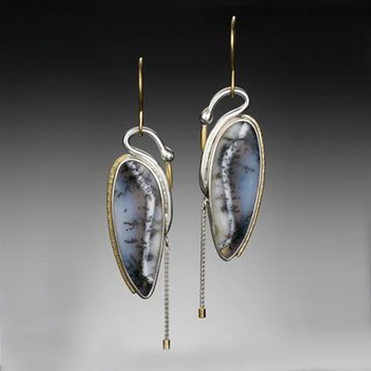 Vintage Swan Agate Earrings