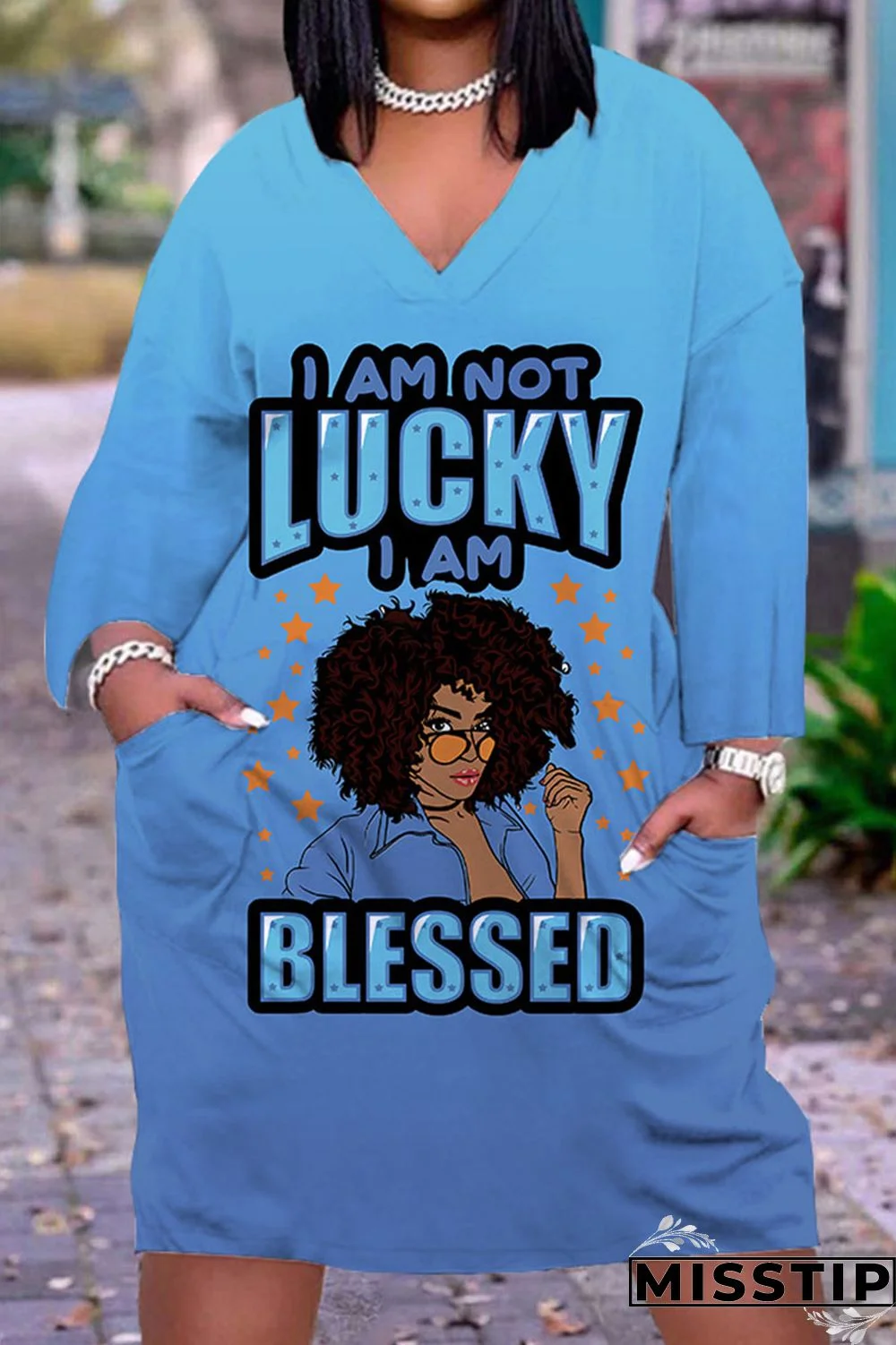 Green Yellow Casual Print Patchwork V Neck Straight Dresses