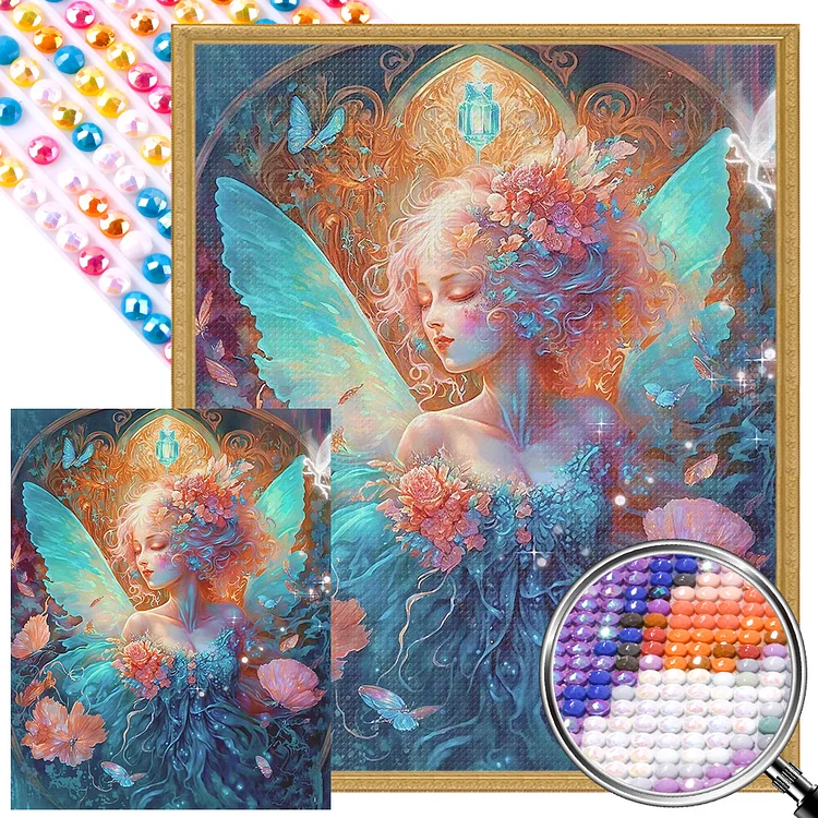 Butterfly Garden Girl 40*50CM(Canvas) AB Round Drill Diamond Painting gbfke