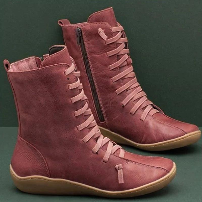 Lace Up High Upper England Style Casual Women Boots