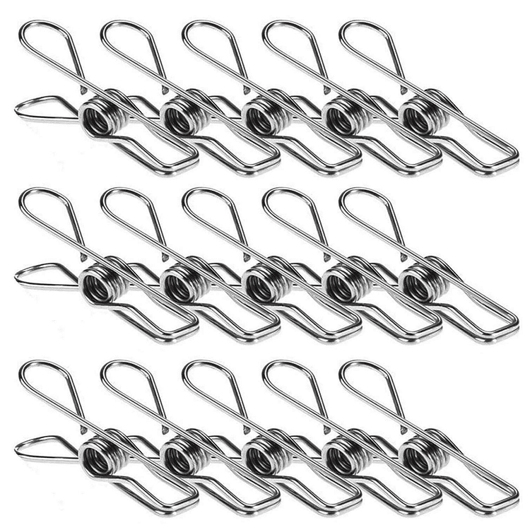 25 Pack Stainless Steel Small Clothes Pins Durable Clothes Pegs Multi-Purpose Metal Wire Utility Clips for Laundry Home Kitchen Outdoor Travel Office