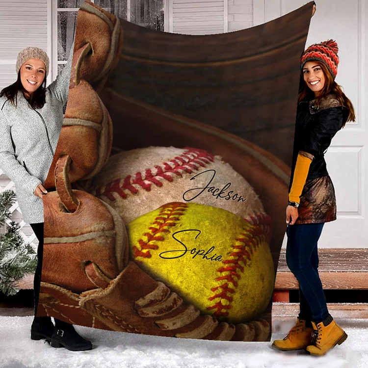 Personalized Softball Blanket | BKKid677