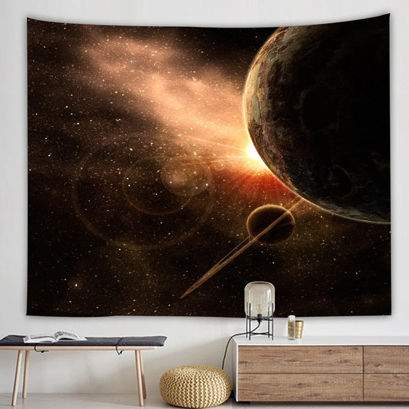 Planets Outer Space Galaxy Universe Printed Tapestries Wall Hanging Mural for Bedroom Living Room Dorm Home Decoration