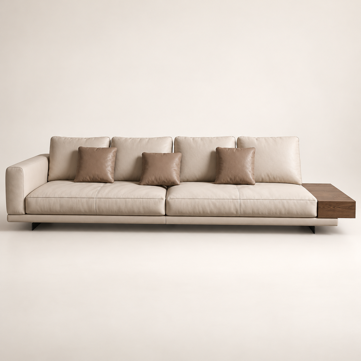 Connolly Platform Sofa - Cream - White studio product view