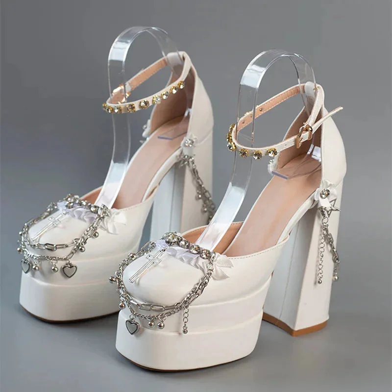 Trendy Coquette Dolly Chains Princess High Heels ON1501