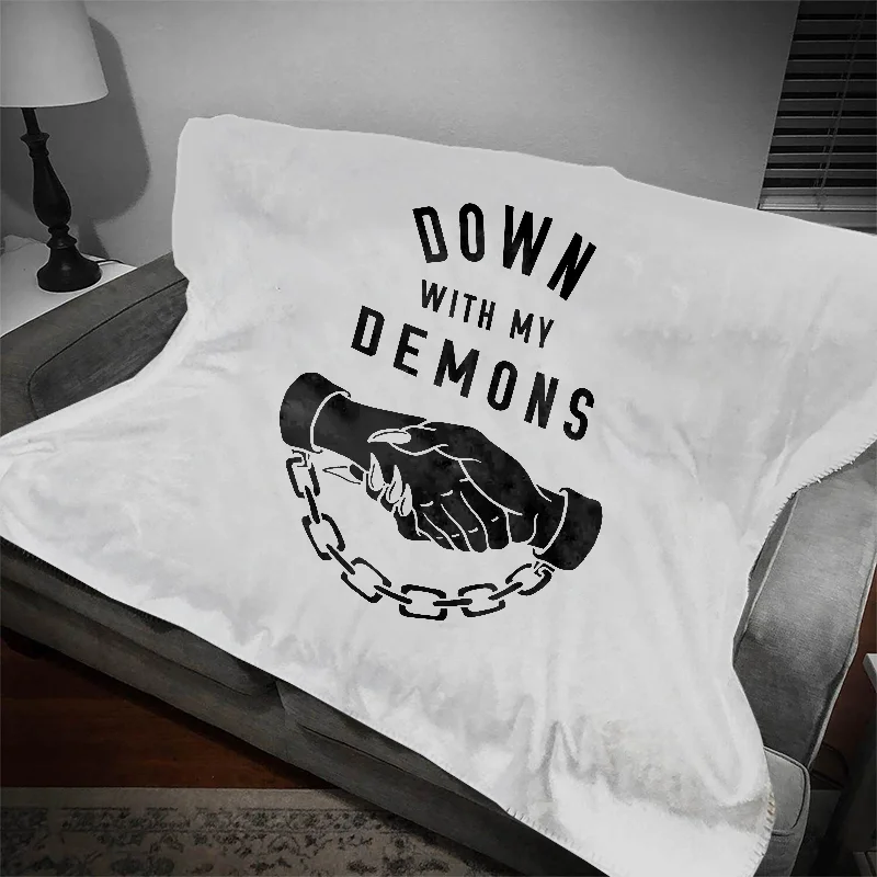 Down With My Demons Printed Blanket -  