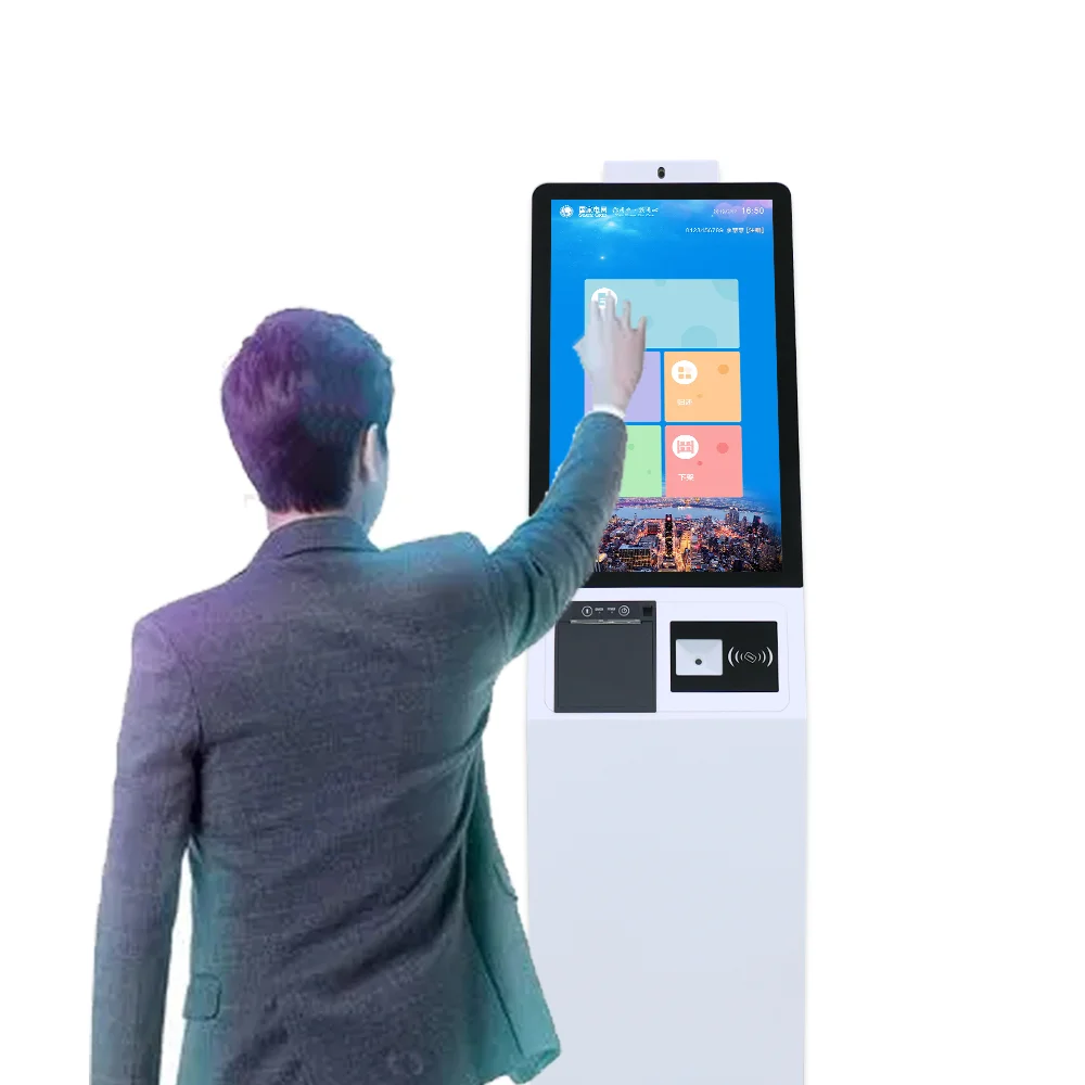 ODM OEM Custom 21.5 inch touch screen machine RFID self service ordering payment kiosk for bank medical