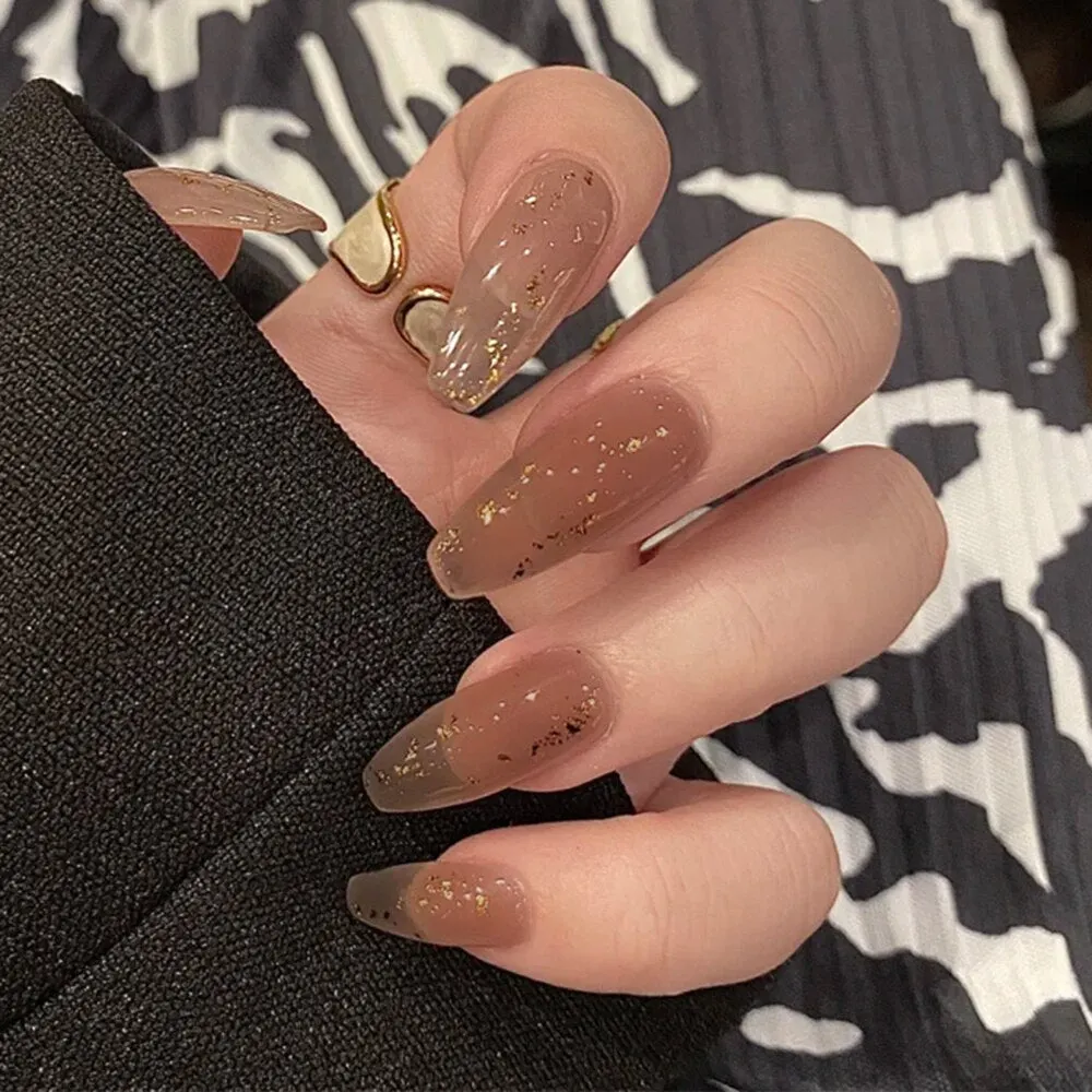 24Pcs Long Coffin False Nails with Colorful Wave Designs Wearable Fake Nail Full Cover Nail Art Tips Press on Nail Manicure Tool 515-1-Nail Inspo