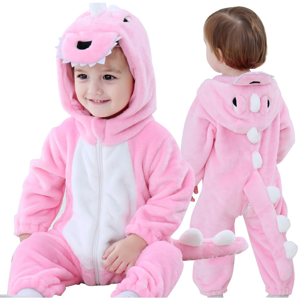 Pink Dinosaur Baby Infant Toddler Gift Animal Onesie Costume-Pajamasbuy