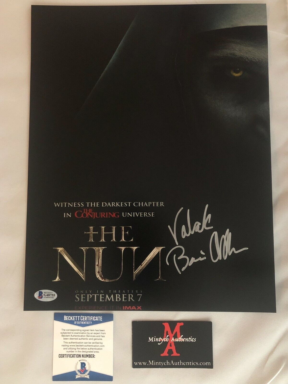 BONNIE AARONS THE NUN AUTO SIGNED 11x14 Photo Poster painting! VALAK! THE CONJURING BECKETT COA