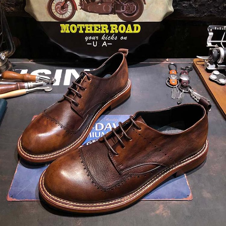 American Retro Low Top Leather Casual Leather Shoes