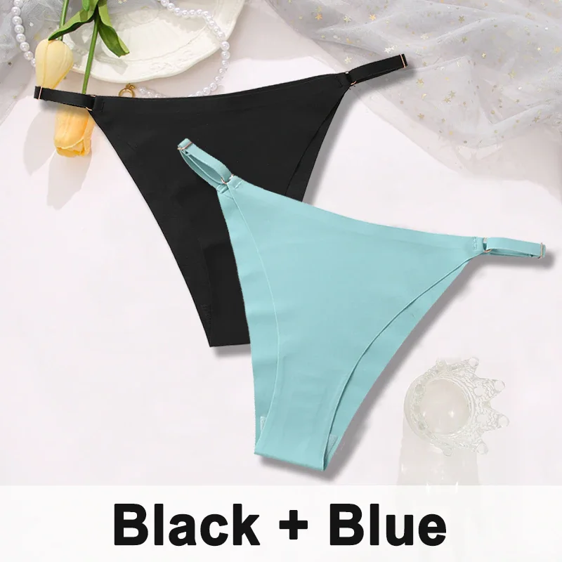 Billionm Women Sexy Ice Silk Panties Seamless Brazilian Panty Adjustable Waist Bikini Underwear Female Low Waist Soft Intimates Lingerie